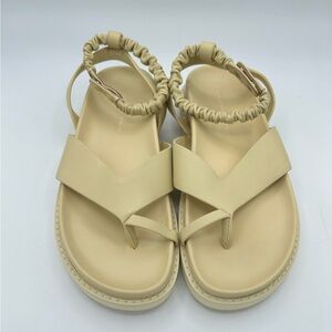 JONATHAN SIMKHAI Sz 37 Sandals Talie Toe Platform Leather Thong Shoes New